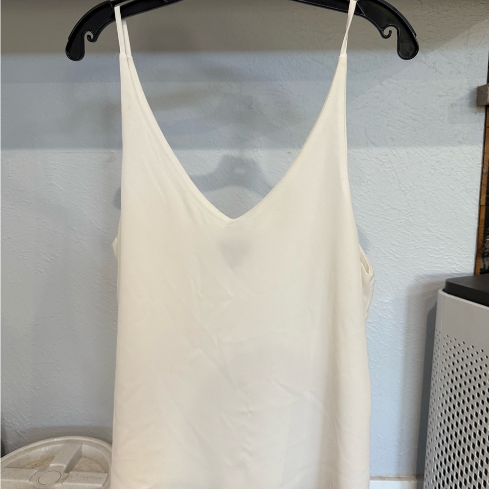 Topshop White V-Neck Blouse